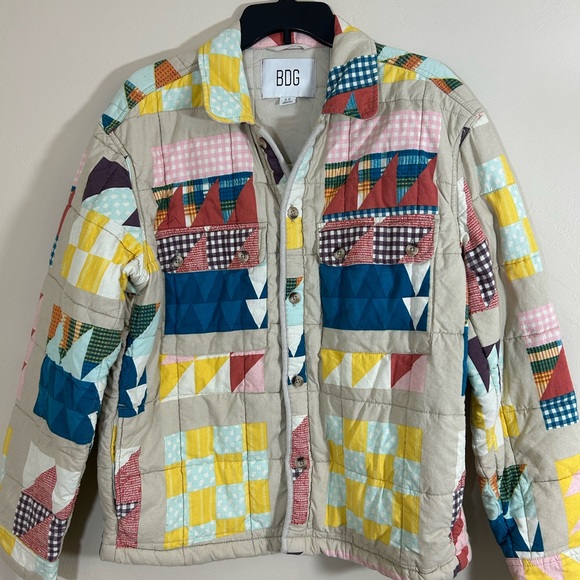 UO Urban Outfitters BDG Mens Patchwork Quilt Shirt Jacket Shacket Size S - Picture 5 of 12